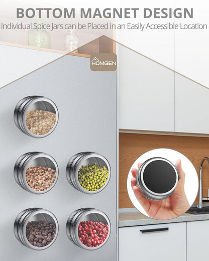 Magnetische Gewürzdosen-Set Edelstahl 8 Stück 100ml Gewürzgläser Set