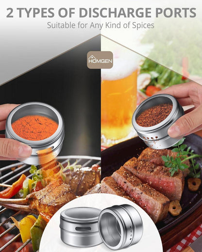 Gewürzdosen magnetisch Edelstahl Set 8 Stück 100ml Spice Jars