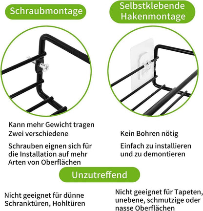 Gewürzregal 2-teilig ohne Bohren hängend 12 Gewürzgläser Edelstahl