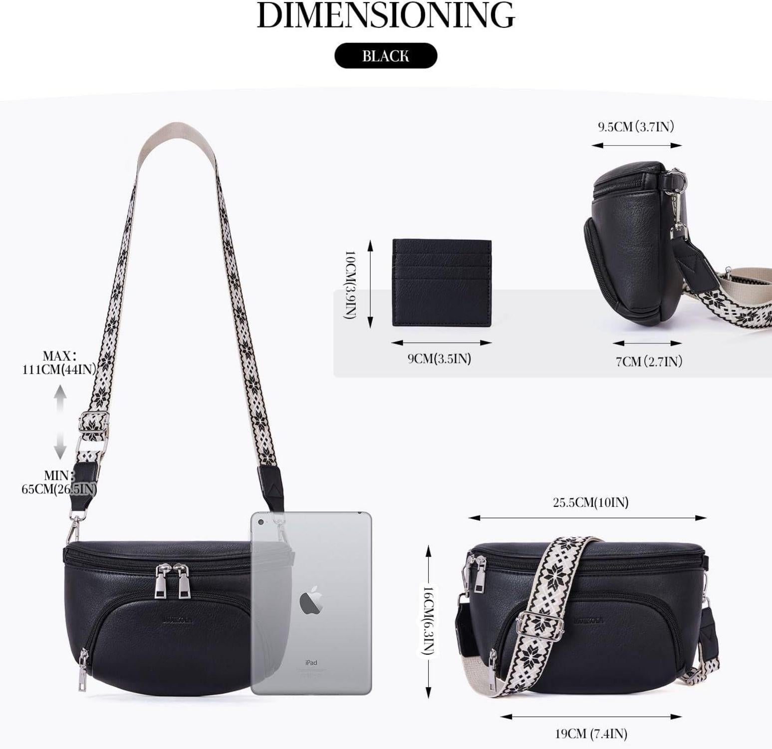 MUIIKOLA Damen Umhängetasche Crossbody RFID Veganes Leder