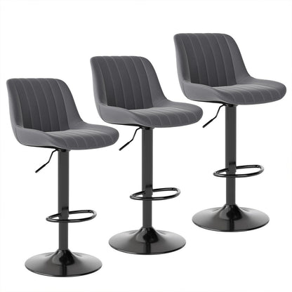 Drehbare Barhocker Set 3er – Höhenverstellbar, Dunkelgrau