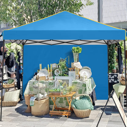 Pop Up Pavillon 3x3 Wasserdicht Stabil mit 4 Seitenteilen, Blau