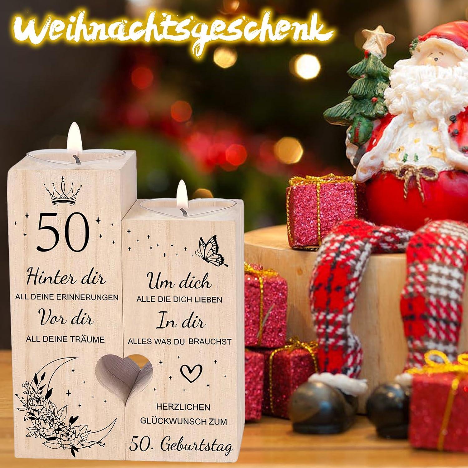 50. Geburtstag Frau Kerzenständer Deko Geschenk Vater Mutter Freundin
