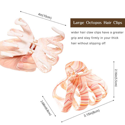 Octopus Haarklammer 5er Set Haarspangen für lockiges langes Haar