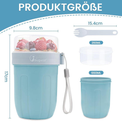 Bugucat Müslibecher to Go 660ML+260ML Yoghurtbecher