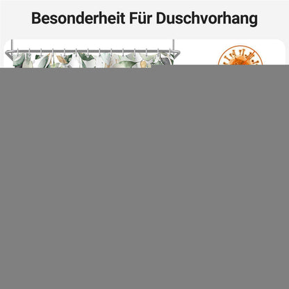 Duschvorhang Goldene Blätter 180x160cm Textil Wasserabweisend