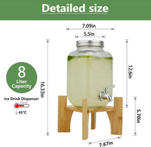Getränkespender 8L mit Ständer aus Glas und Zapfhahn