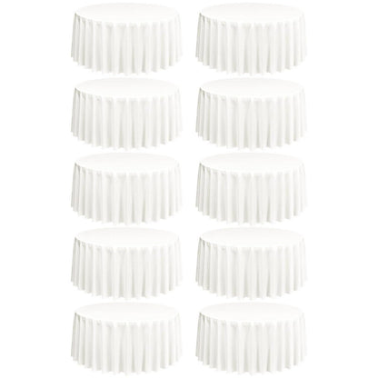 10x Runde Tischdecke Elfenbein 228cm – Waschbar & Wiederverwendbar