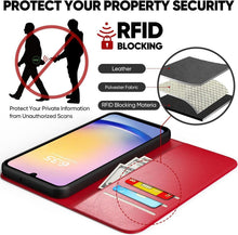 Handyhülle für Samsung Galaxy A25 5G - Rot PU Leder RFID