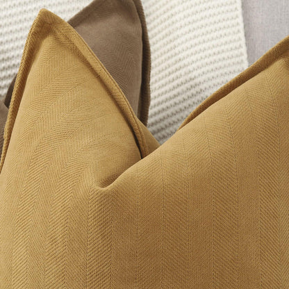 2x Chenille Kissenbezug 40x80 cm Senfgelb - Weich & Dekorativ