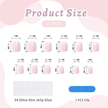 Weiße French Tip Press On Nails - 24 Stück, Kurz & Quadratisch