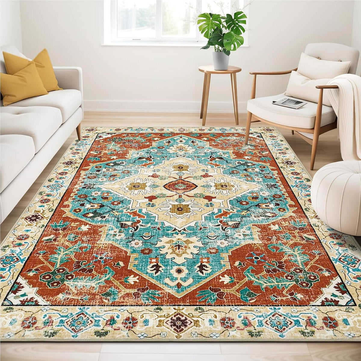 Vintage Teppich Orientalisch Kurzflor waschbar rutschfest 200x280cm