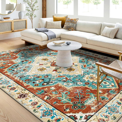 Vintage Teppich Orientalisch Kurzflor waschbar rutschfest 200x280cm