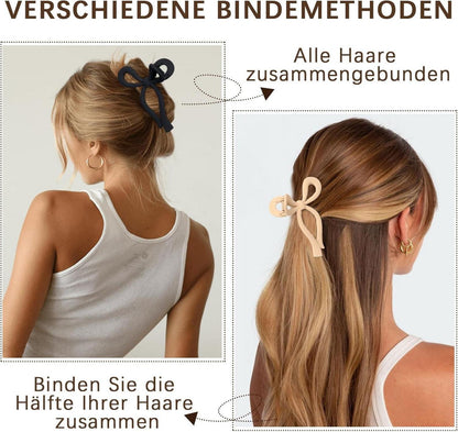 Blooms 4er Set Haarklammern Schleife Schmetterling Rutschfest 11cm