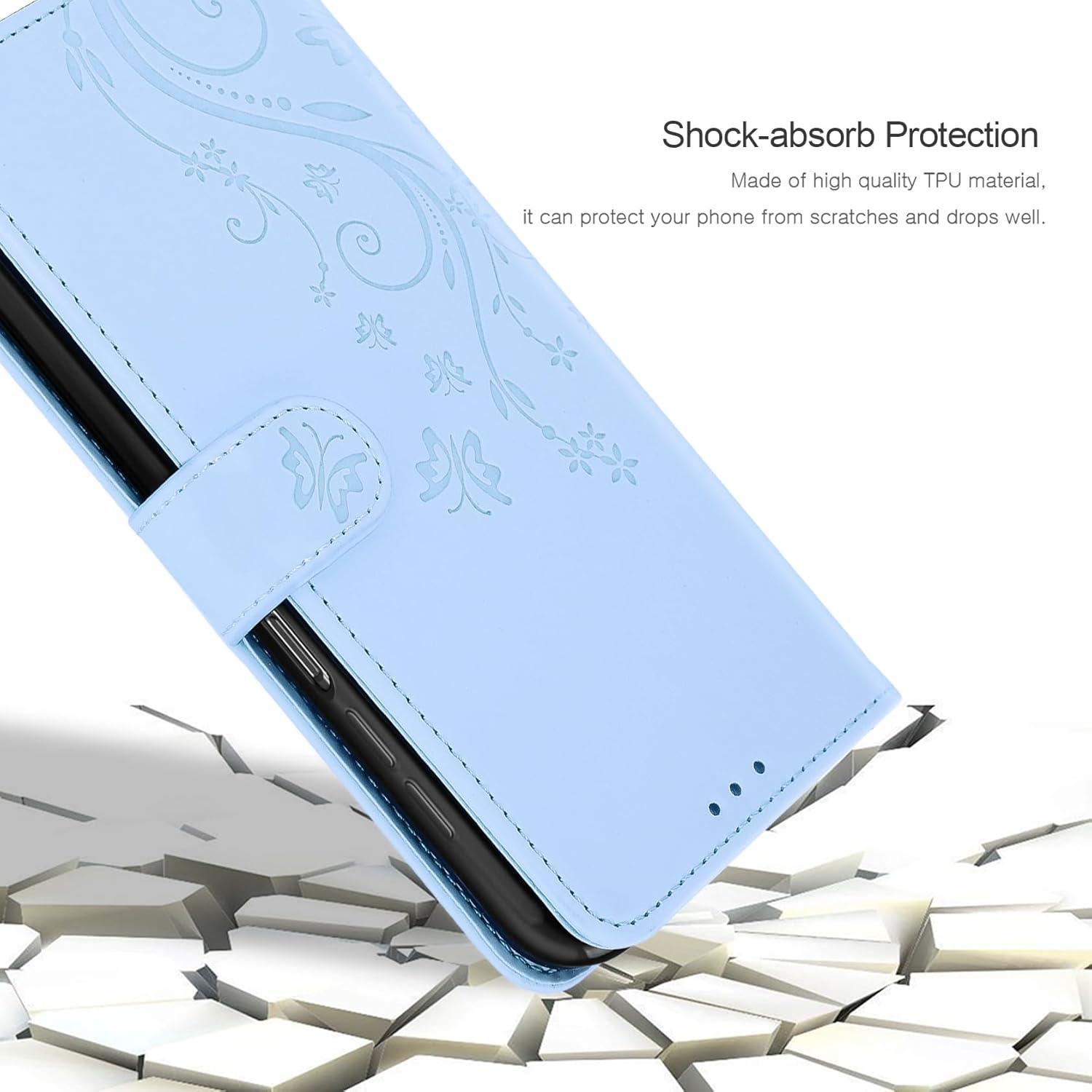 AROYI Samsung Galaxy A15 5G/4G Leder Wallet Hülle Himmel Blau