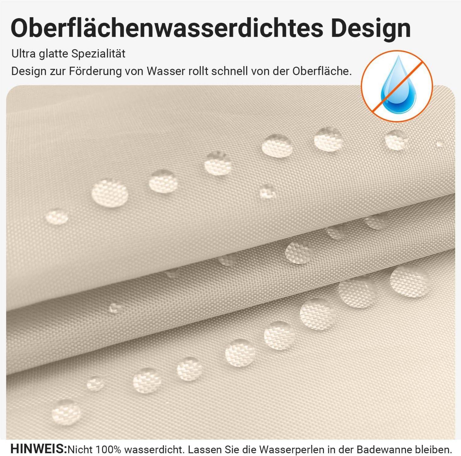 Duschvorhang 240x160cm Beige Antischimmel Wasserabweisend