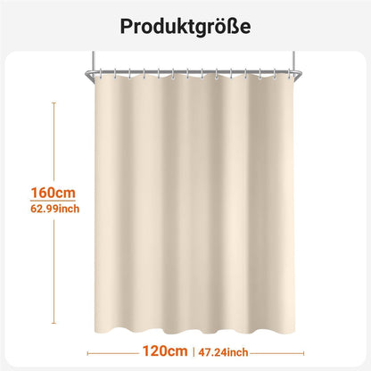Duschvorhang 120x160 cm Beige Antischimmel Polyester