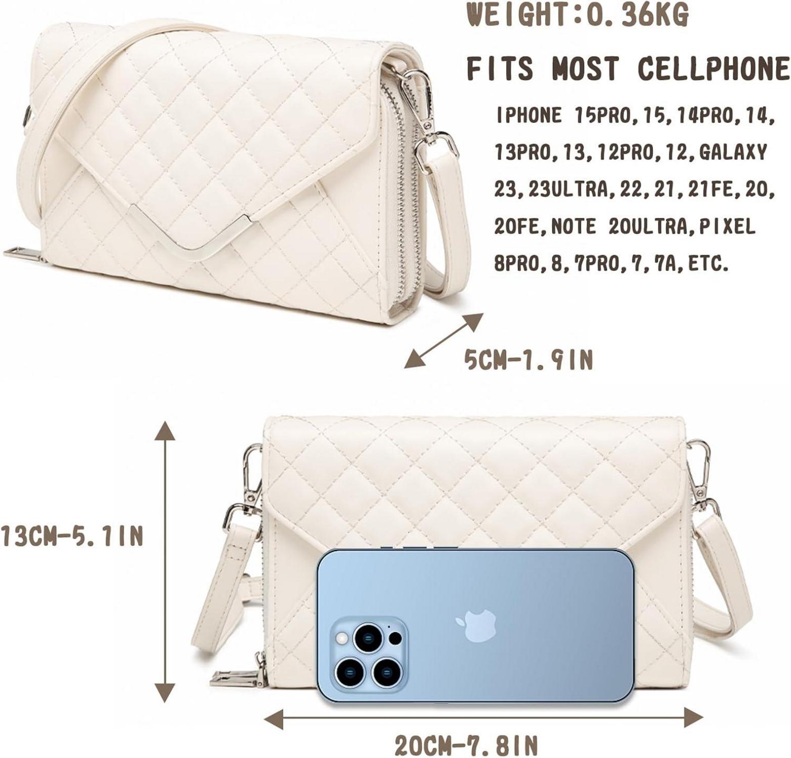 Damen Umhängetasche Klein Leder Gesteppt Crossbody Bag Braun