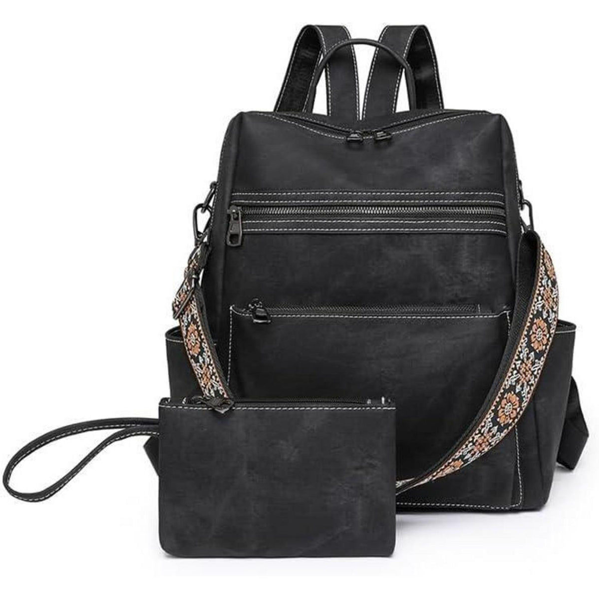 Damen Rucksack 3-in-1 wasserdicht, leicht, schwarz