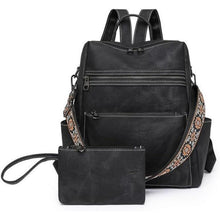 Damen Rucksack 3-in-1 wasserdicht, leicht, schwarz