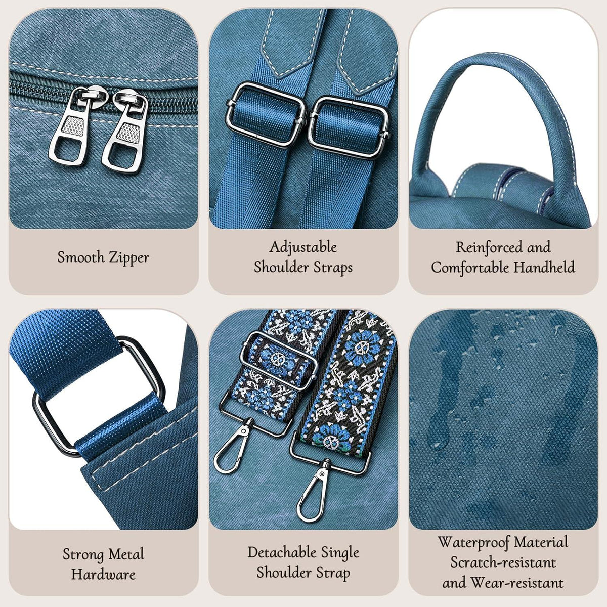 Frauen Rucksack Wasserdicht Anti-Diebstahl PU Mode Mehrzweck