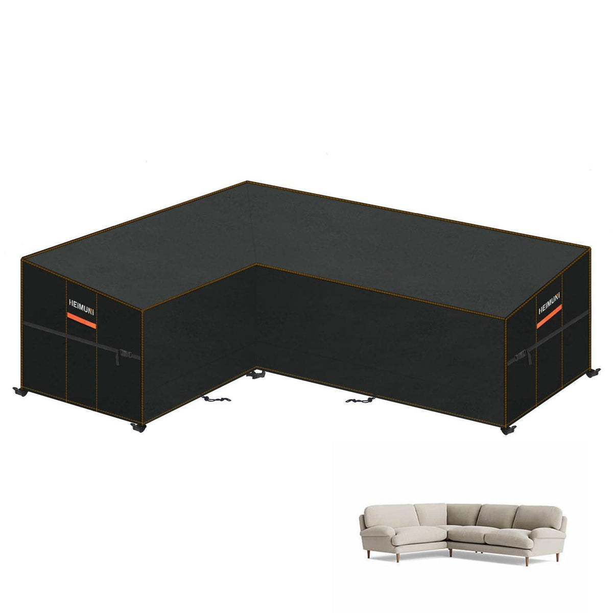 Wasserdichte Gartenmöbel Abdeckung L-Form Sofa mit Belüftung