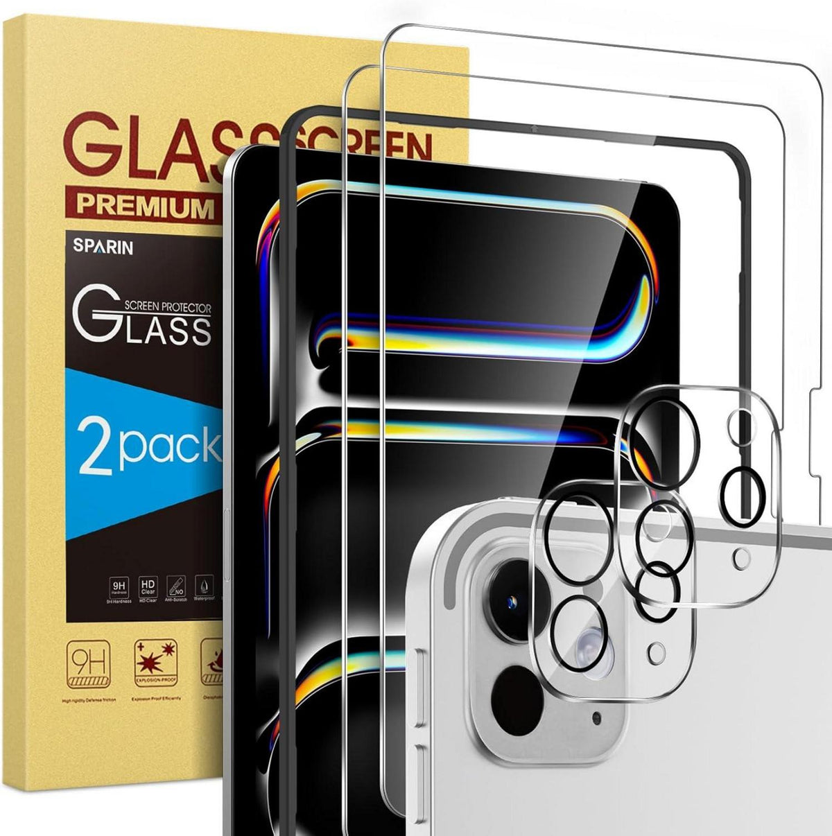 Panzer Schutz Glas iPad Pro 13 Zoll M4 2024 HD Klar 9H Härte