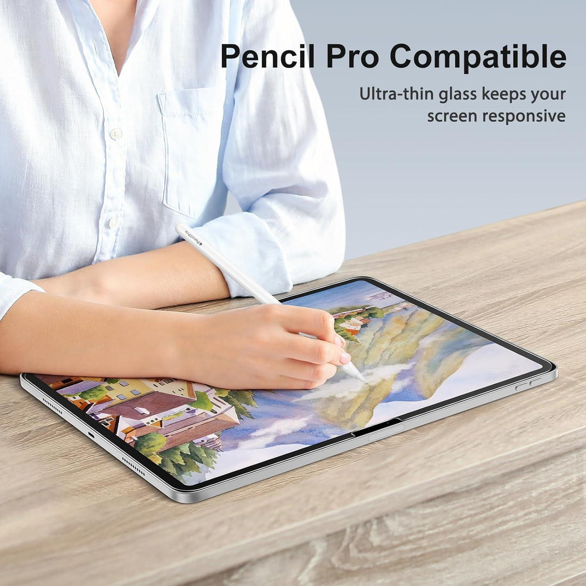 Panzer Schutz Glas iPad Pro 13 Zoll M4 2024 Schutzfolie 9H Härte Kamera