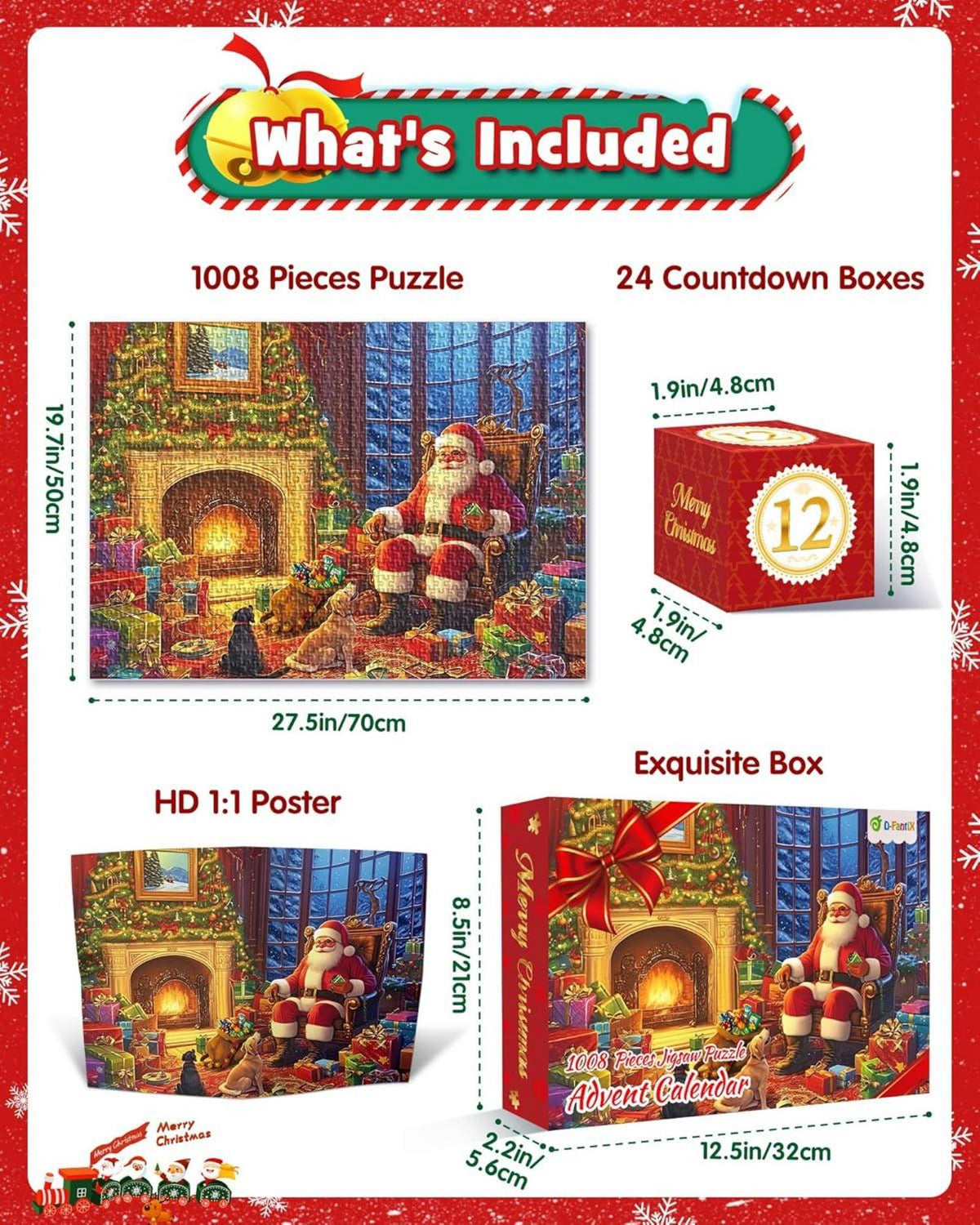 Adventskalender Weihnachtsszene Puzzles 1008 Teile für