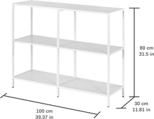 Konsolentisch aus Metall mit 3 Ablageflächen, moderner
