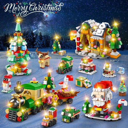 CUBIMANA 24er-Pack Weihnachtsbausätze LED-Licht 1122-teilig
