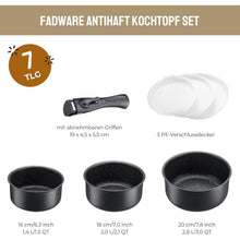 7-Tlg. Induktions Kochtopf Set mit abnehmbarem Griff