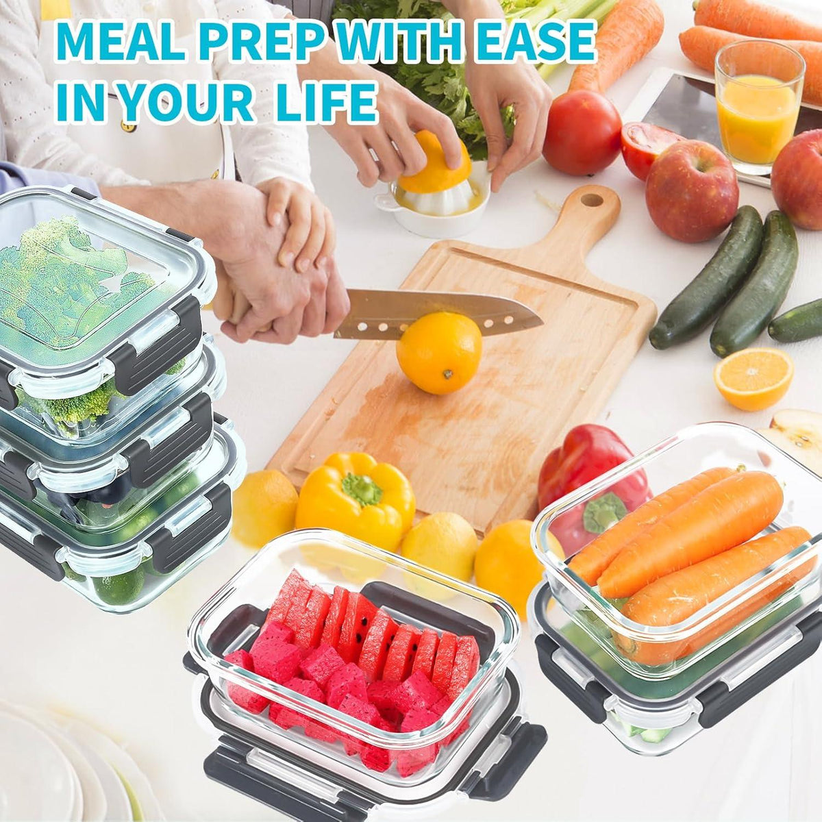 Glas-Frischhaltedosen 20 Stück 640ml - Meal Prep Boxen luftdicht und