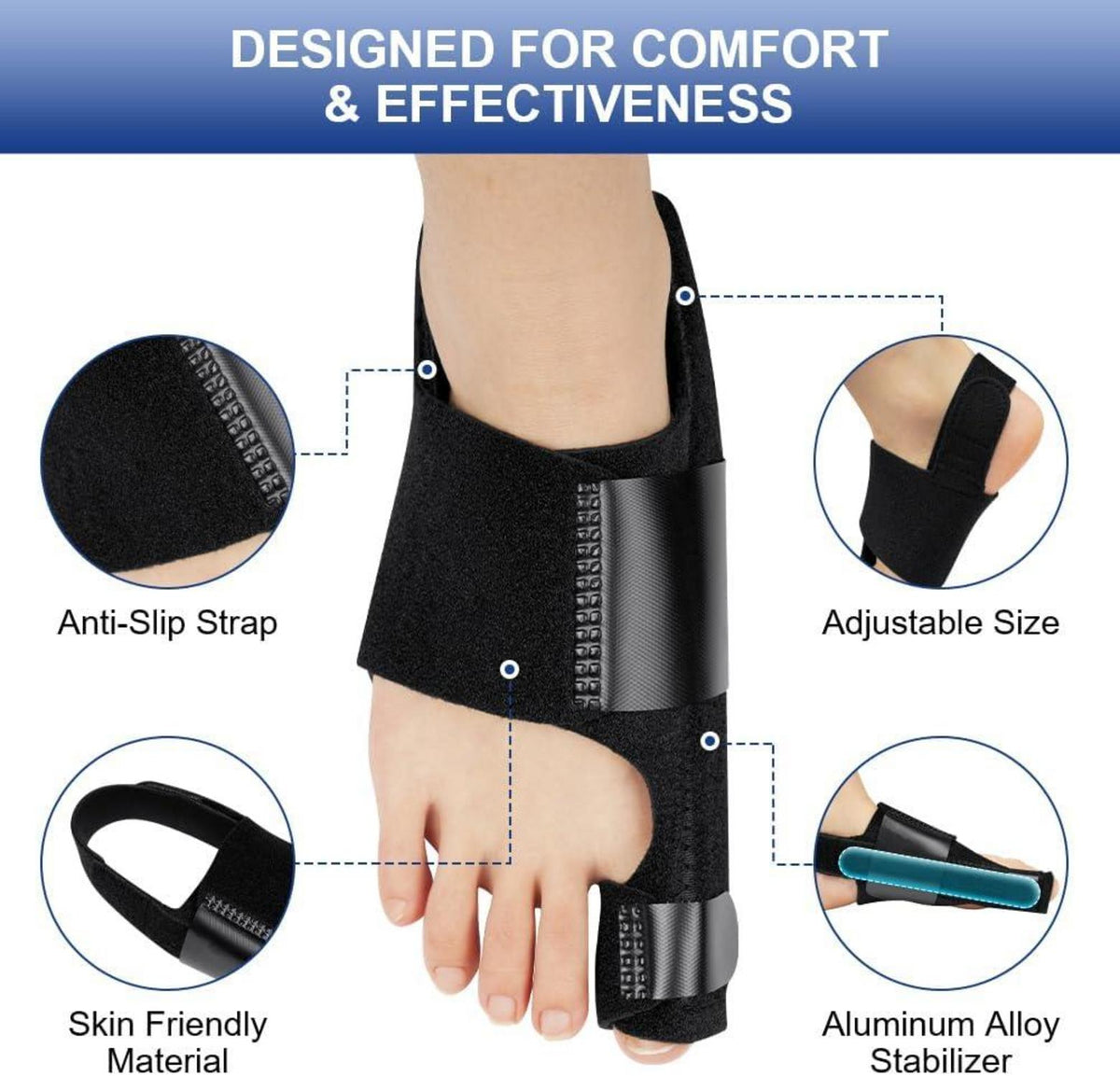 Hallux Valgus Korrektur Schiene 2 Zehenspreizer Bunion Corrector
