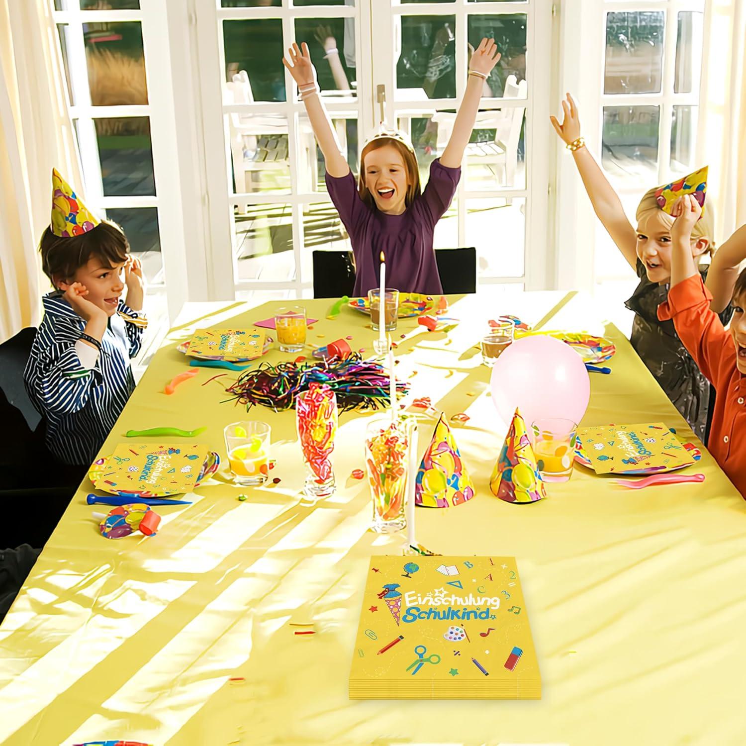 Servietten Einschulung Schulanfang Deko ABC 3-lagig Schulkind 40 Stück