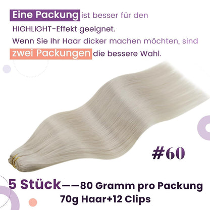 Echthaar Clip Extensions Blond – Remy Haarverlängerung 40cm