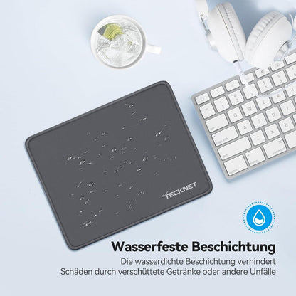 TECKNET Gaming Mauspad mit Wasserdicht und Rutschfester Gummi 280 x 210 mm - Dunkelgrau