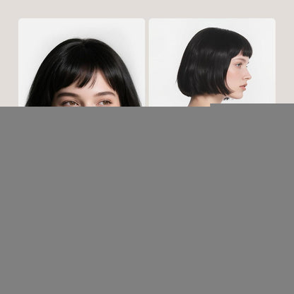 Kurze schwarze Bob Perücke mit Pony – Damen Kunsthaar Perücke 25,4 cm