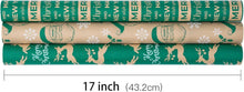 Weihnachts-Geschenkpapierrolle Kraftpapier 43,2cm x 3m, 3