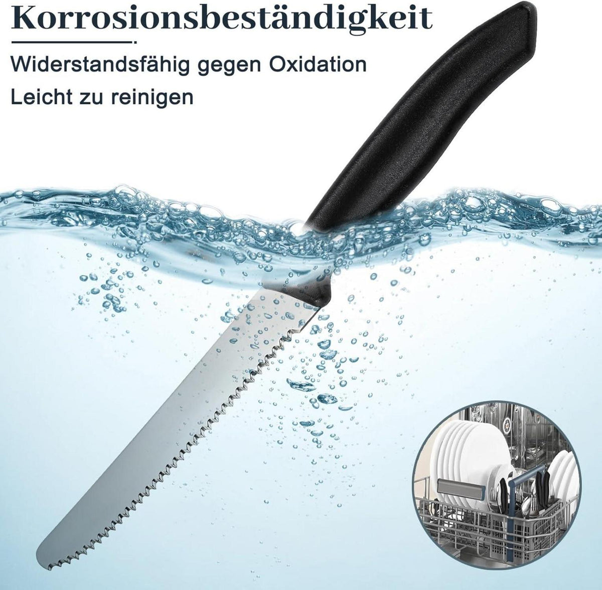 Frühstücksmesser Set 12-teilig Tafelmesser Wellenschliff Spülmaschinenfest