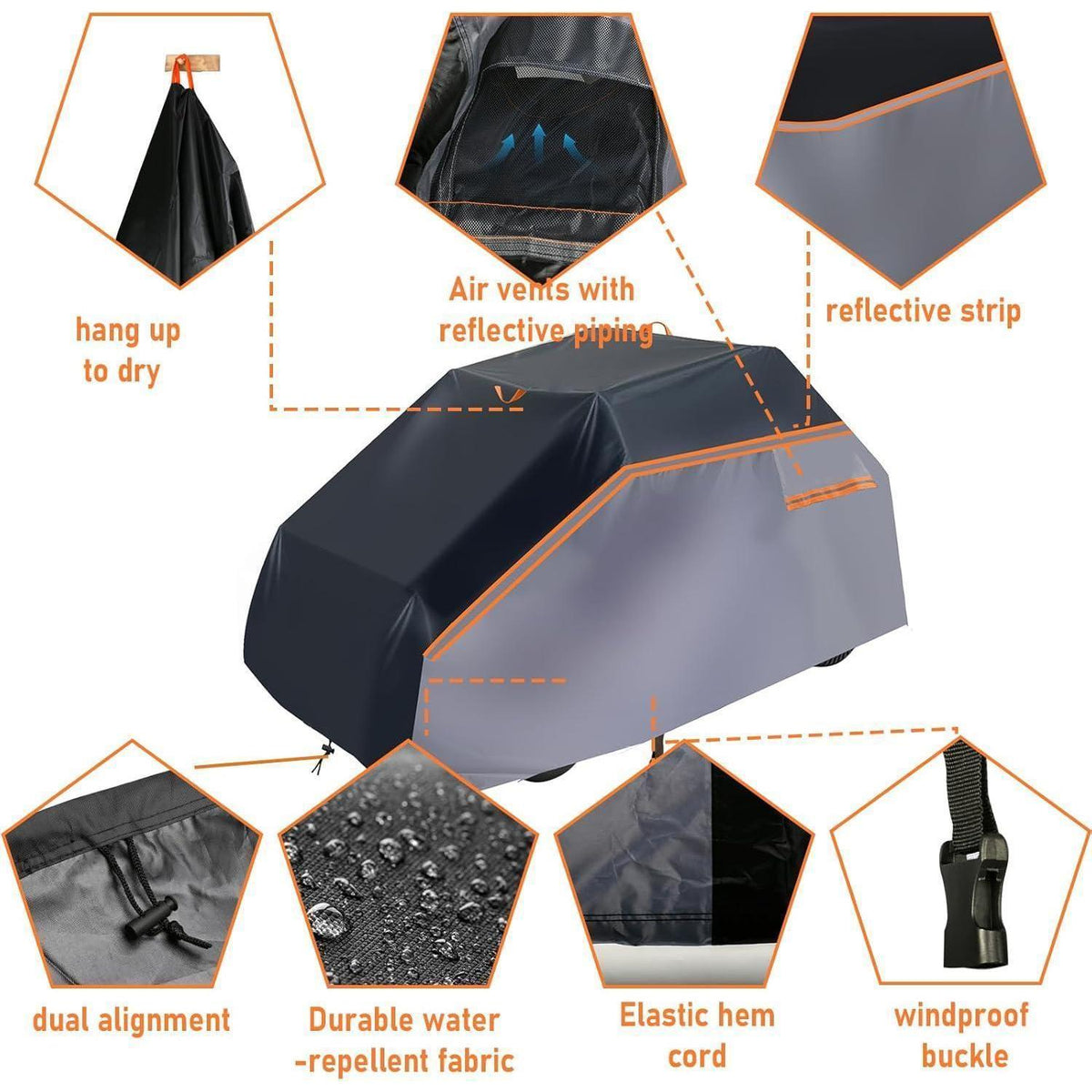 600D Rasentraktor Abdeckung – Wasserdicht & UV-Beständig (201x140x117cm)