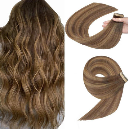 Echthaar Tape Extensions Goldbraun 40cm (16 Zoll)