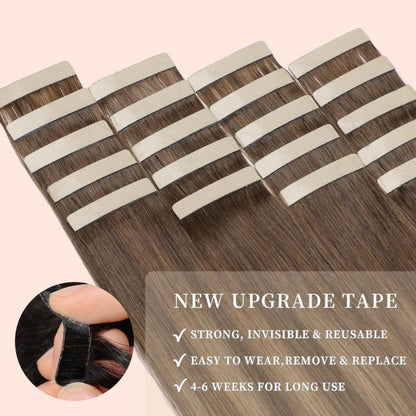 Echthaar Tape Extensions Goldbraun 40cm (16 Zoll)