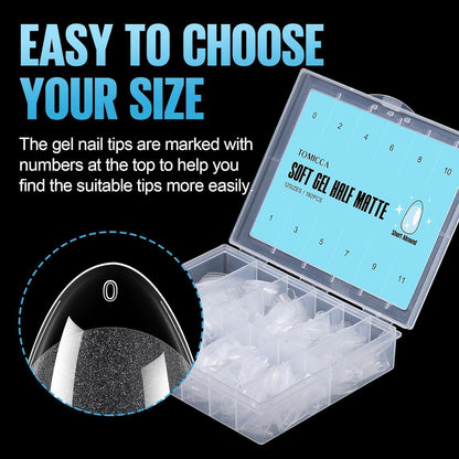 Mandel Nagelspitzen Kurz - 192 Stück für DIY Nail Art & Verlängerung