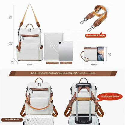 Rucksack Damen Laptopfach 15,6 Zoll Wasserdicht Business in Lederoptik