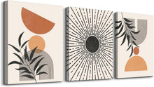 Boho Arches Sonne Botanical Bilder Schwarz Orange Modern Wandbilder