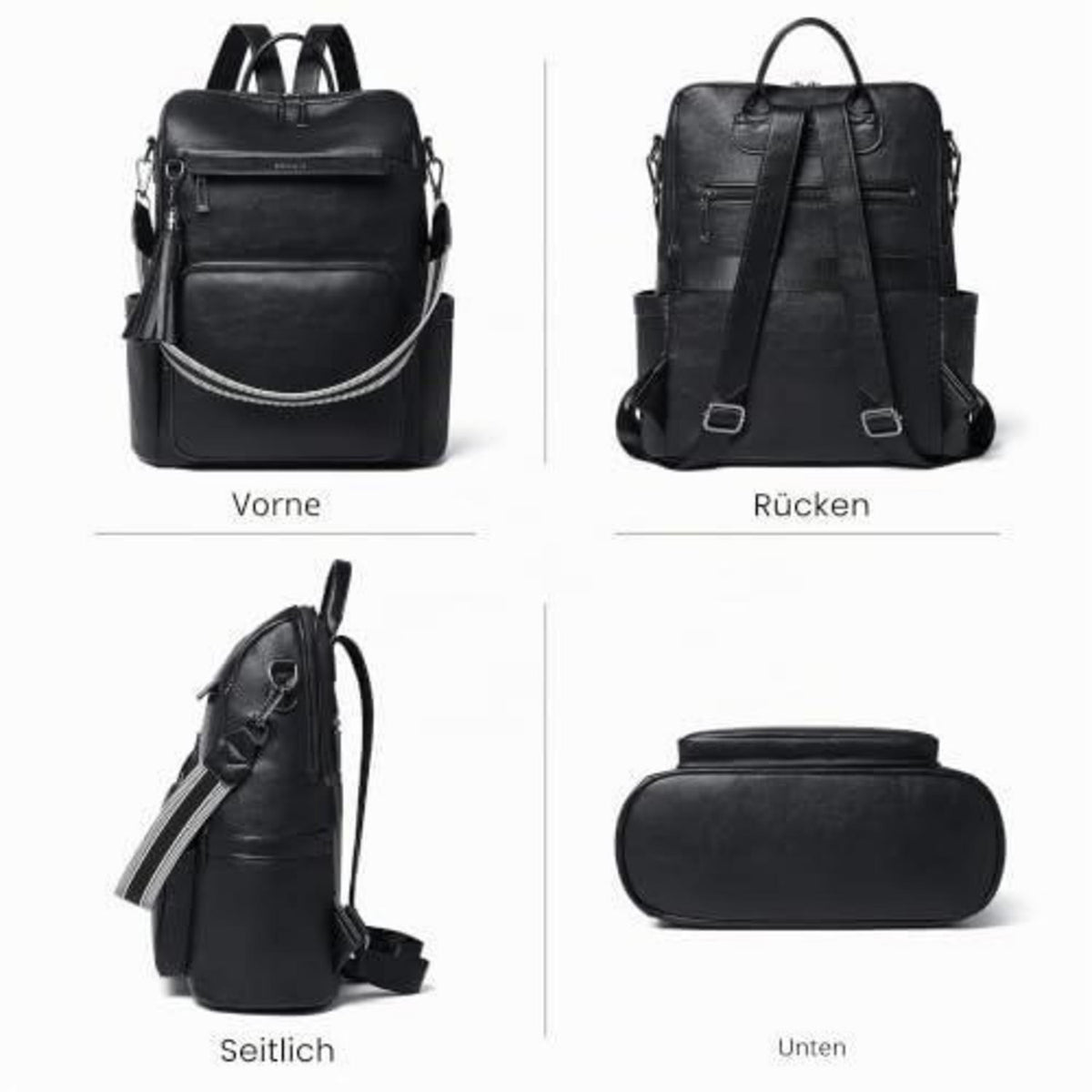 Rucksack Damen Laptopfach 15,6 Zoll Wasserdicht Business in Lederoptik