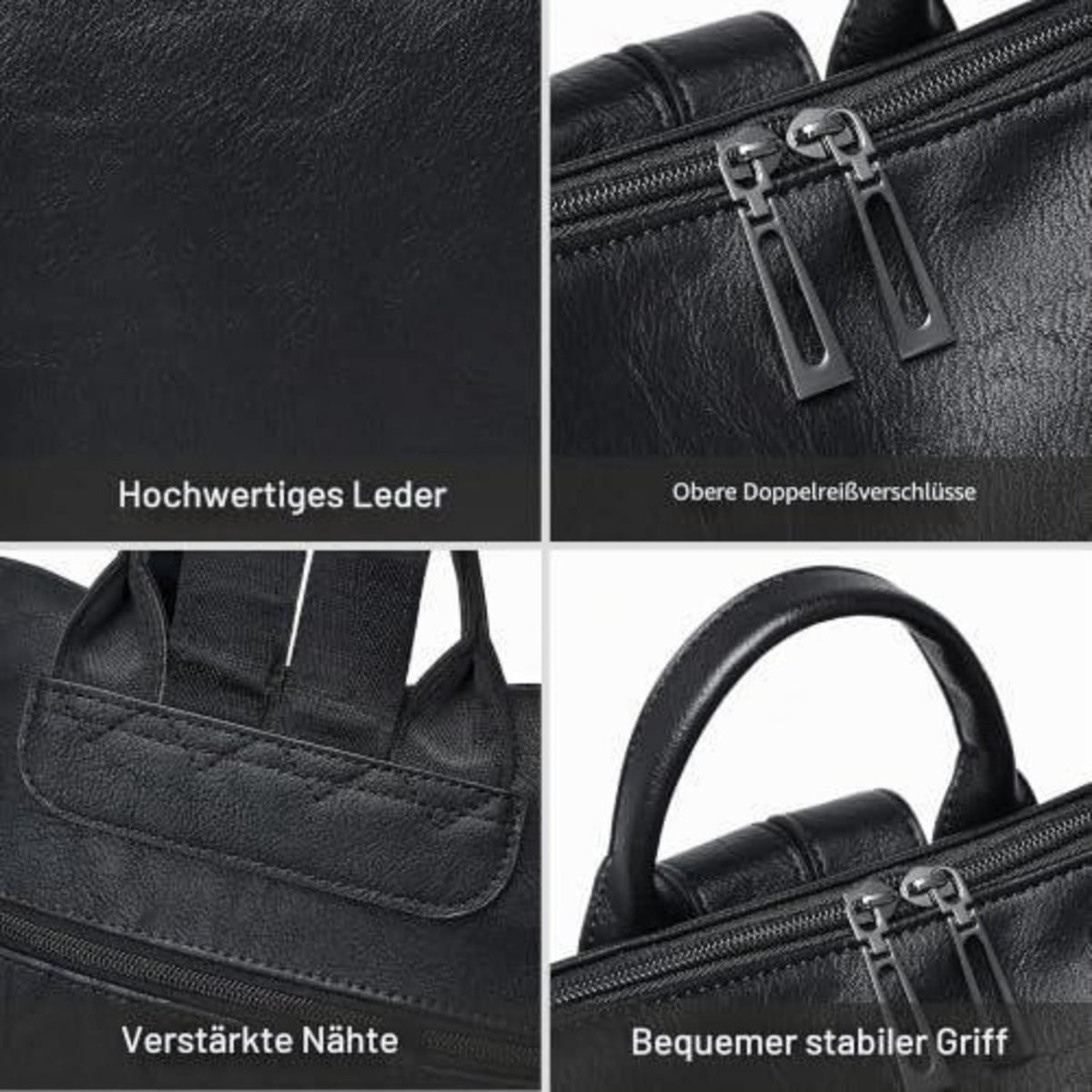 Rucksack Damen Laptopfach 15,6 Zoll Wasserdicht Business in Lederoptik