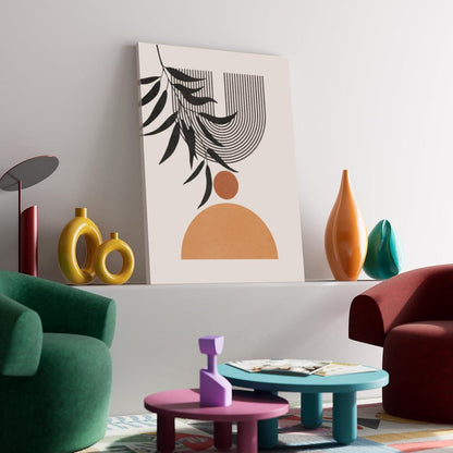Botanisches Wandbild Sonne & Bögen – Boho Minimalistisch