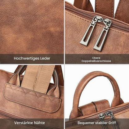 Rucksack Damen Laptopfach 15,6 Zoll Wasserdicht Business in Lederoptik